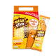 Grinny Cheddar Cheese Flavor Corn Snacks pack of 20 pieces, crispy and savory snack with cheese flavor, close-up view.