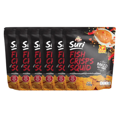 CHAOLAY Fish Crisps With Squid (heavy Spicy Salted Egg) 100g x6
