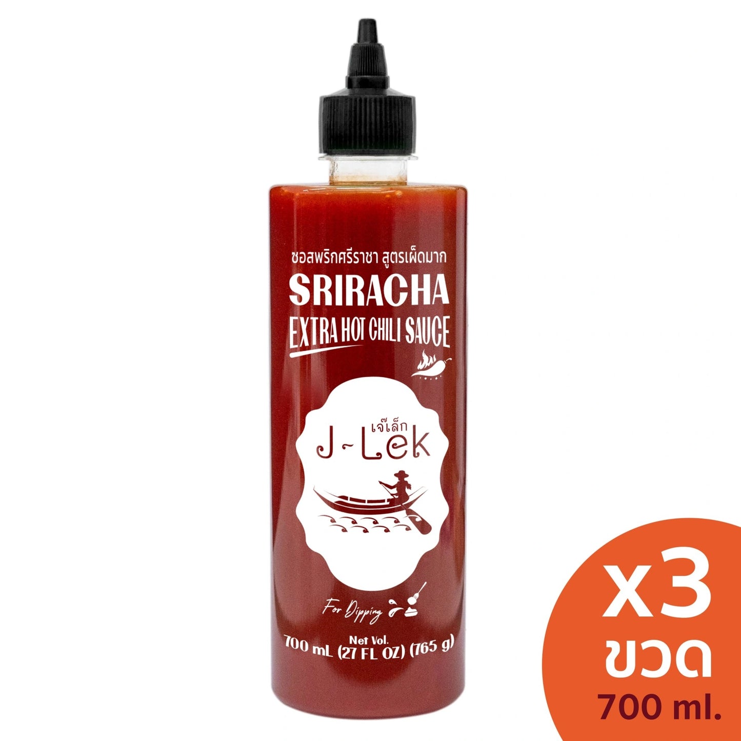 J-lek Sriracha Chili Sauce Very Spicy Formula Bottles 765g
