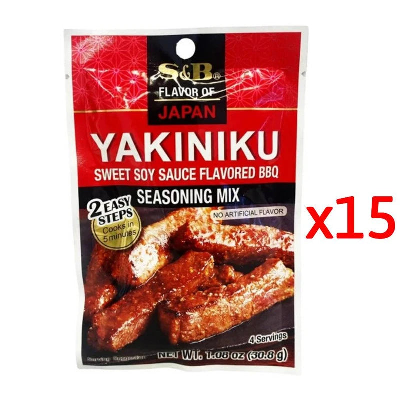S & B Yakiniku Seasoning Mix With Soy Sauce Powder 30.8g x15