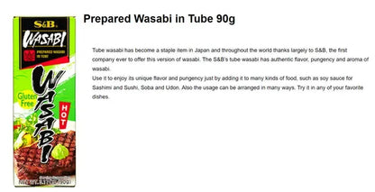 S & B Neri Wasabi In Tube With Horseradish 90g x6 pcs
