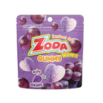 Zoda Wow Gummy Grape Flavor snack in 45g package, colorful chewy grape-flavored candies on a white background.