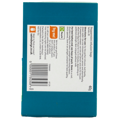 Sainsbury's Peppermint Infusion Tea 20 Bags