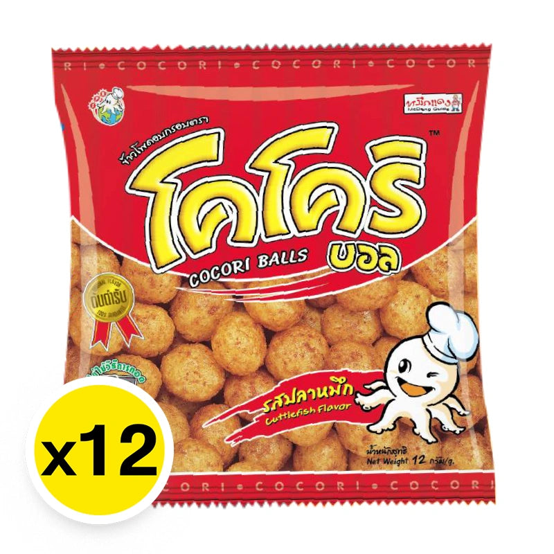 Cocori Ball Corn Snack Squid Flavor 12g x12