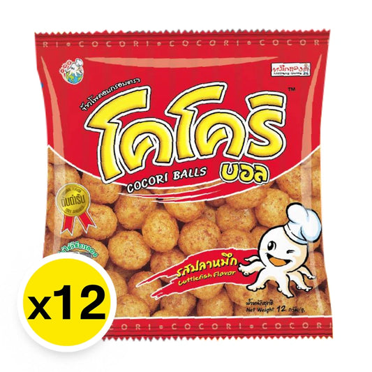 Cocori Ball Corn Snack Squid Flavor 12g x12