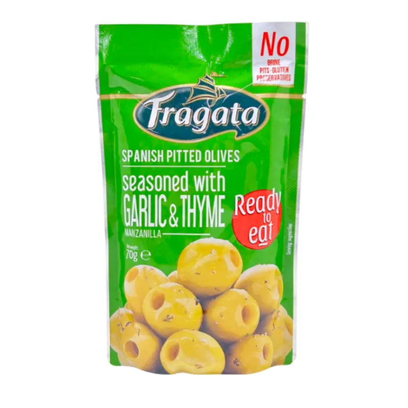 FRAGATA Pitted Olives Seasoned Garlic And Thyme . Pitted Olives