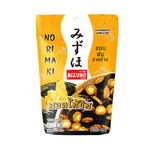 Mizuho Rice Snacks Rolled Cheese, confectionery snack with crispy rice rolls topped with cheese, in a clear viewing image.