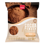 Aroma Cocoa Powder 100% Brown in a container, ideal for making rich chocolate drinks and baking.
