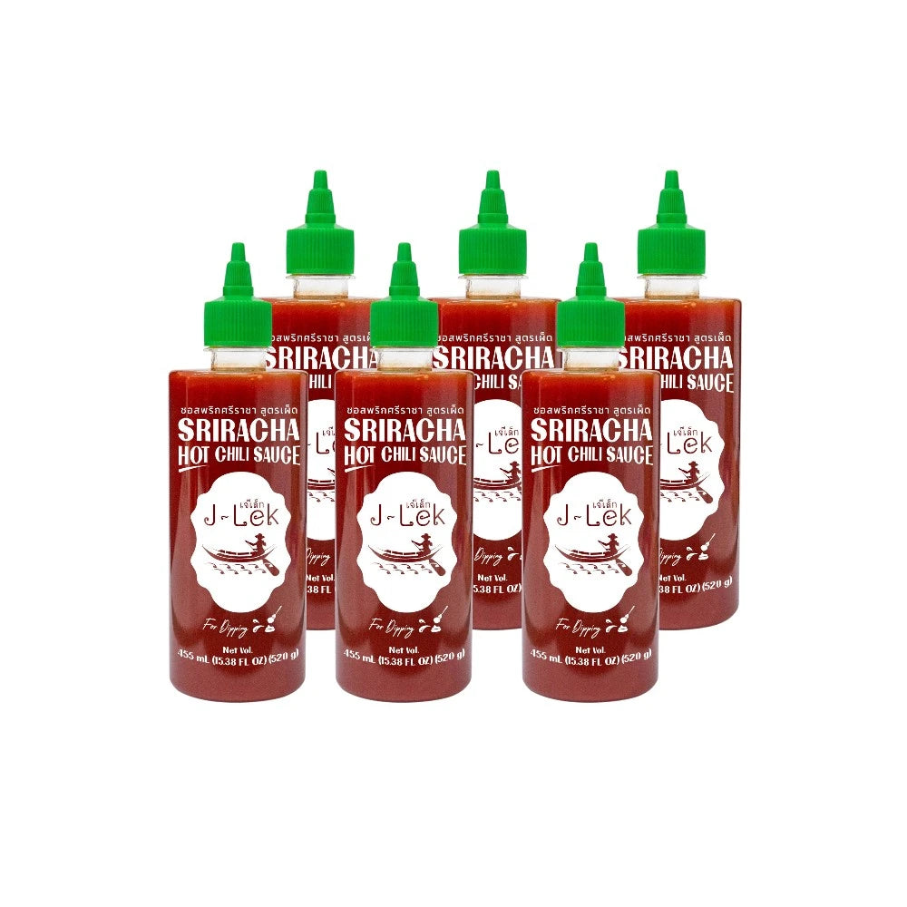 J-lek Sriracha Chili Sauce Spicy Formula Pack Of 6 Bottles 455ml