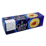 Image of Carr's Table Water Crackers, thin and crispy confectionery snacks arranged on a white plate.