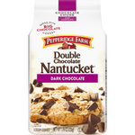 Pepperidge Farm Double Cho-Cookie, a chocolate-filled confectionery snack with a crispy cookie exterior.