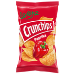 Lorenz Crunchips Paprika snack bag showing crispy potato chips seasoned with paprika in a colorful package.