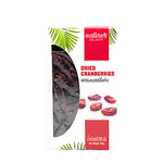 Dried cranberries in a clear bowl, natural snack by Nature's Delight, showcasing vibrant red, chewy confectionery treats.