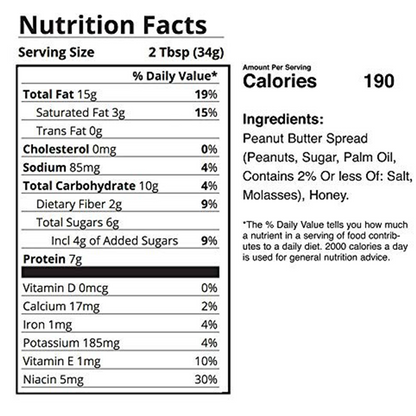 Jif Natural Creamy Peanut Butter Honey