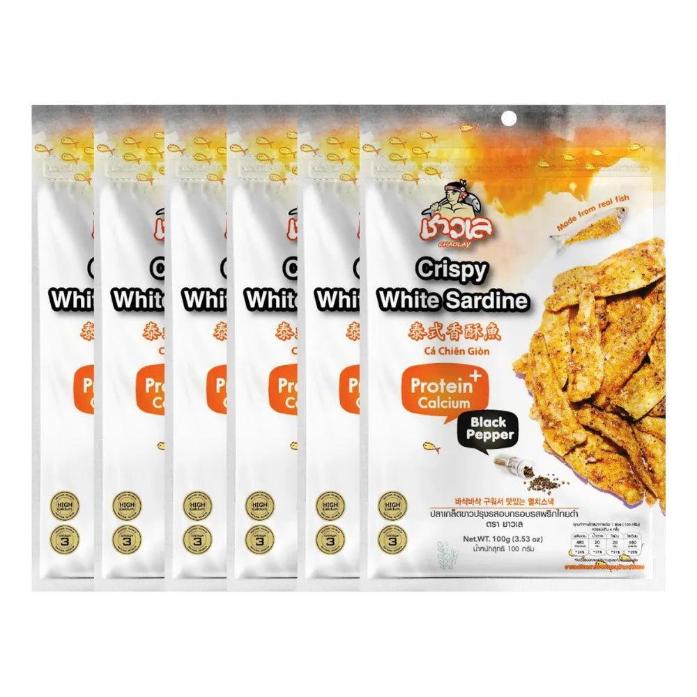 CHAOLAY Crispy White Sardine (black Pepper Flavour) 100g x6