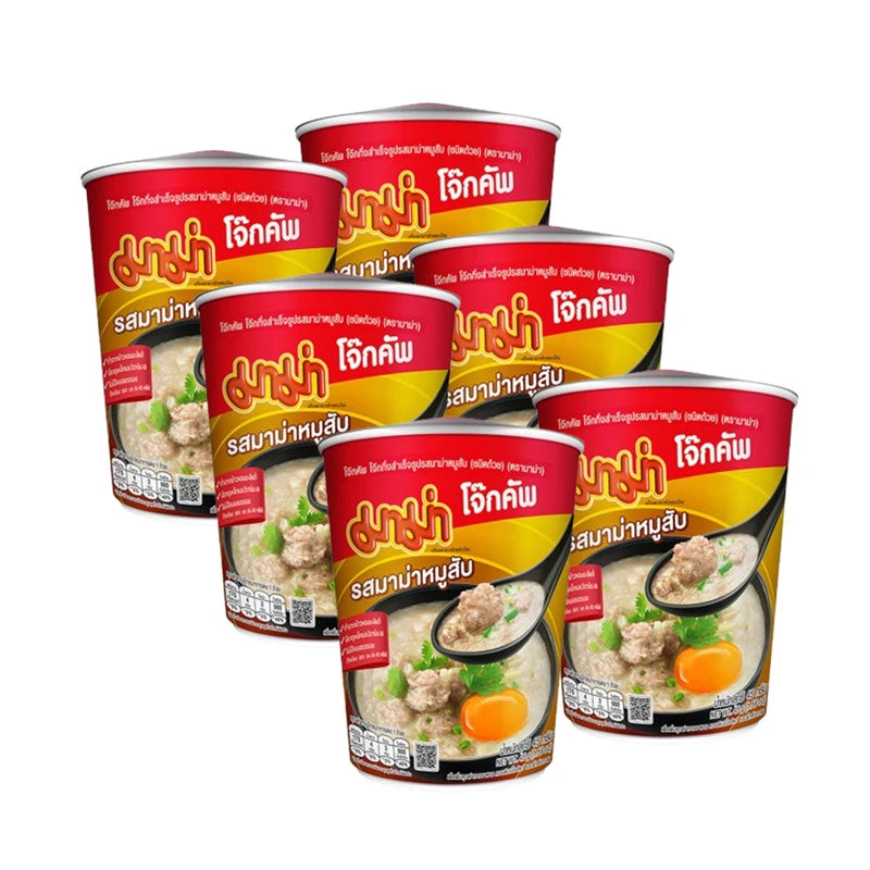 MAMA Porridge Cup Minced Pork Flavor Pack Of 6 Cups