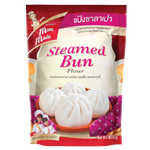 Mommade Steamed Bun Flour package, white flour for making traditional steamed buns, in a grocery store setting