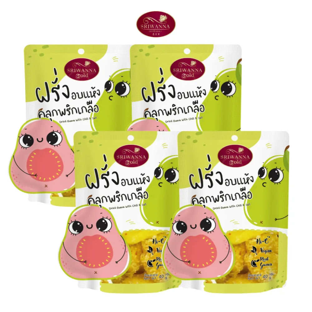 Sriwanna Gold Dried Guava With Chili & Salt 40g x4