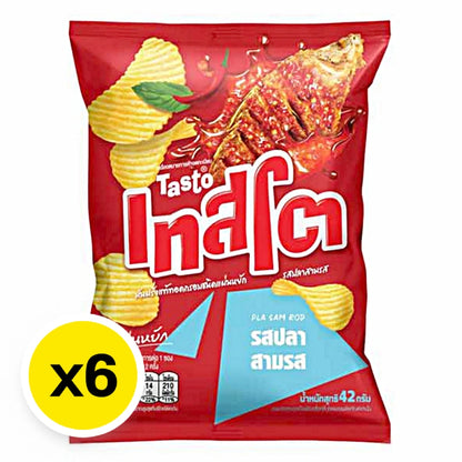 Tasto Potato Rock Chips Pla Sam Rod 42g x6