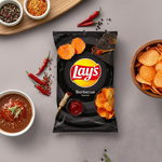 Lay's Barbecue Potato Chips in a bowl, showing crispy, seasoned snacks with smoky barbecue flavor.