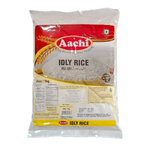 Aachi Idli Rice in a grocery package, showcasing premium white rice suitable for making traditional South Indian idlis.