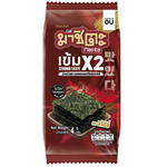 Spicy Masita Korean-style seaweed snacks in colorful packaging, showcasing crispy, seasoned seaweed sheets.