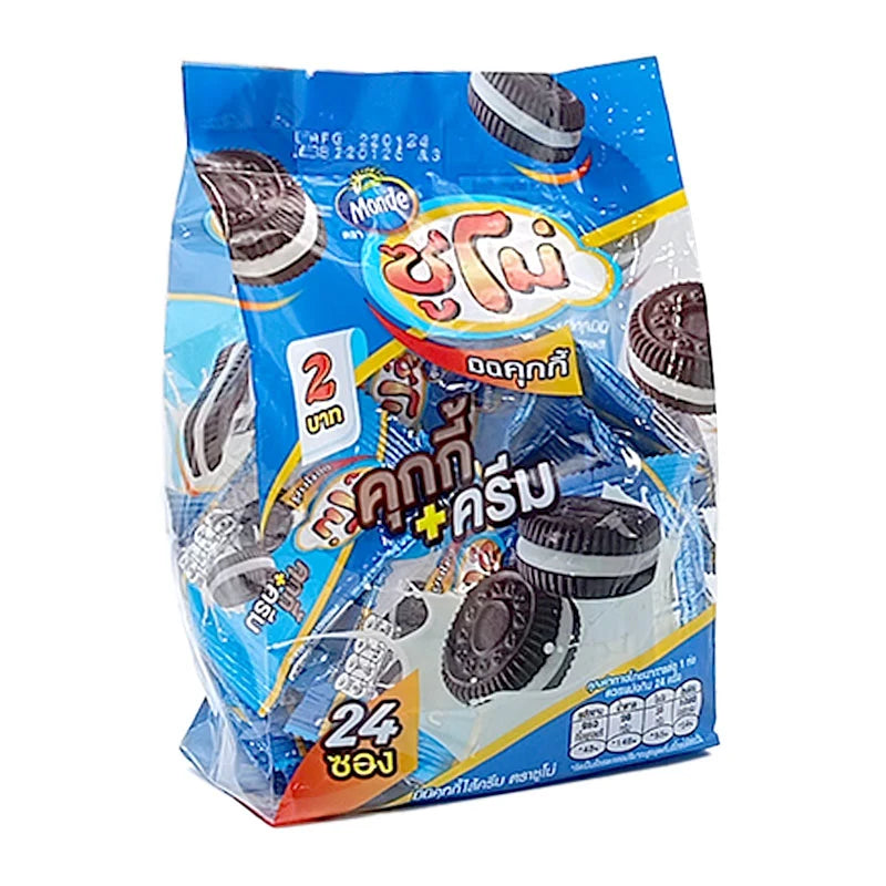 SUMO Mini Cookies & Cream snack pack, 10g x 24, featuring creamy cookies and chocolate flavor in small individual servings.