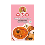Mdh Sambhar Curry package from the grocery aisle, showing the product label and packaging details.