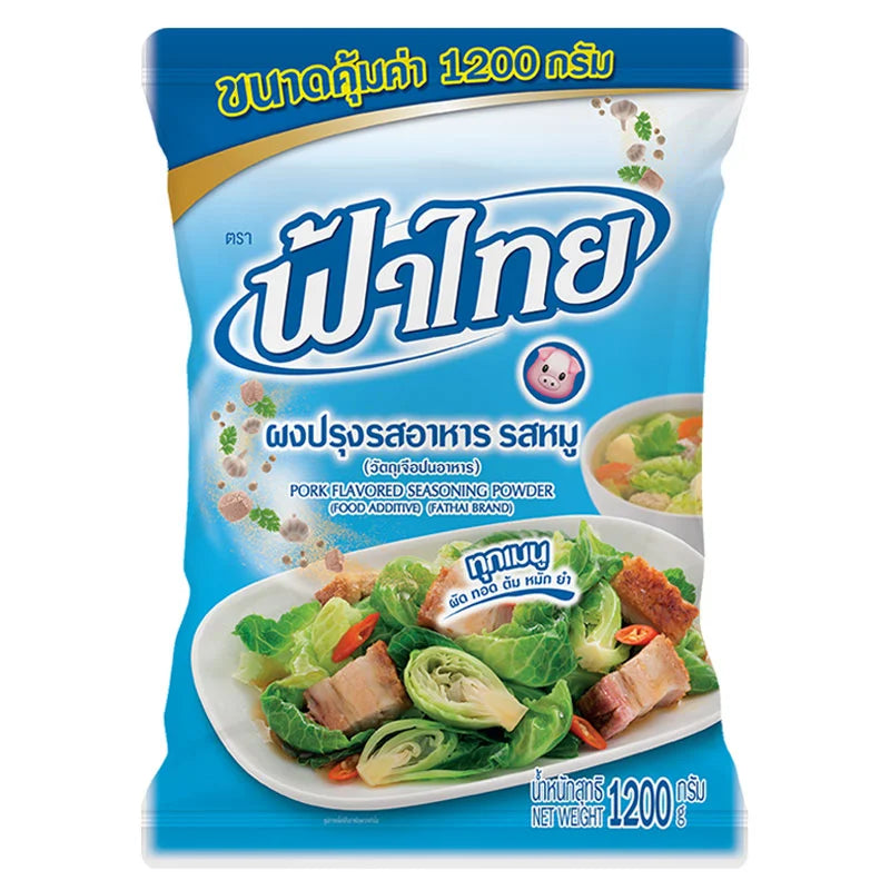 FATHAI Pork Flavored Seasoning Powder in a 1.2 kg package, showing the seasoning powder and packaging details.