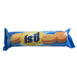 Rosy Milk Cream Sandwich Cracker, confectionery snack with creamy filling between crisp biscuit layers, shown in the image.