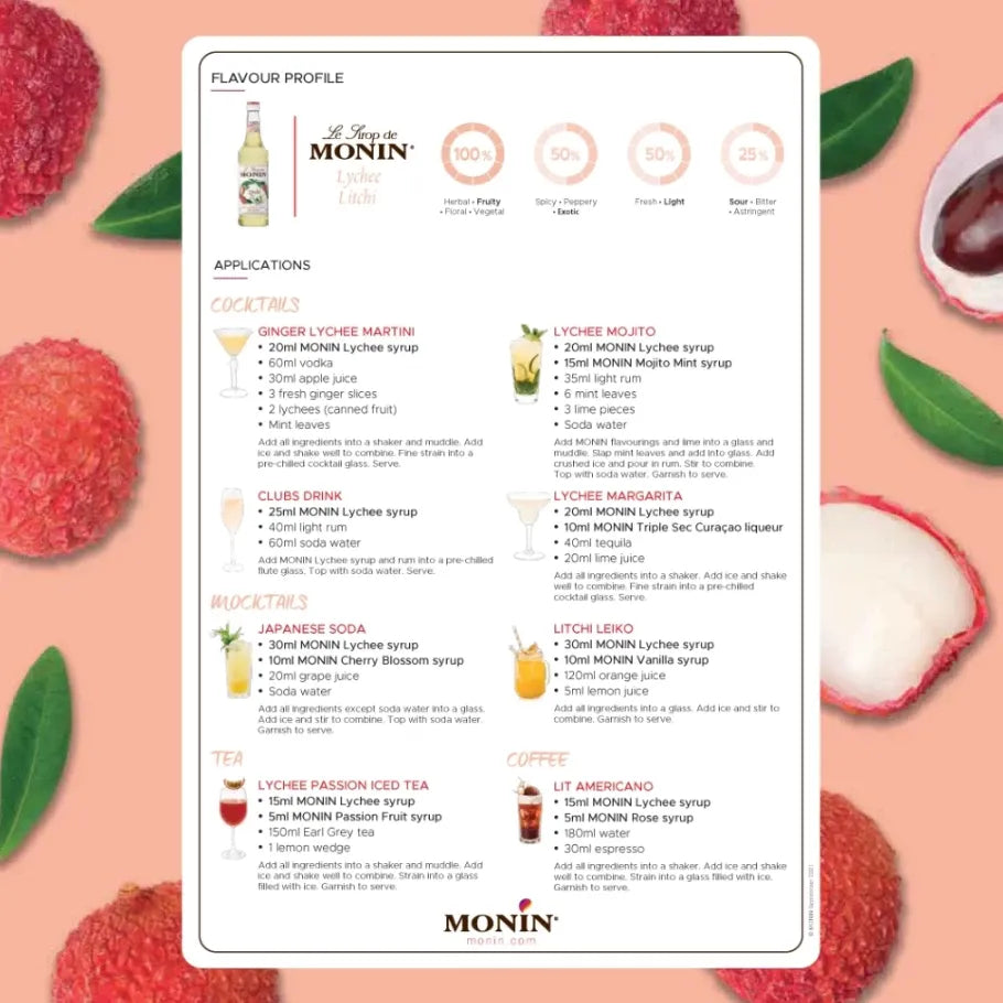 Monin Lychee Syrup 700ml