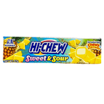 Morinaga Sweet & Sour Pineapple confectionery snacks in colorful packaging, showcasing vibrant pineapple candies.
