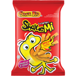 Shoyue Mi Cracker Spicy Flavor, a close-up of crispy confectionery snacks with spicy seasoning in a colorful package.