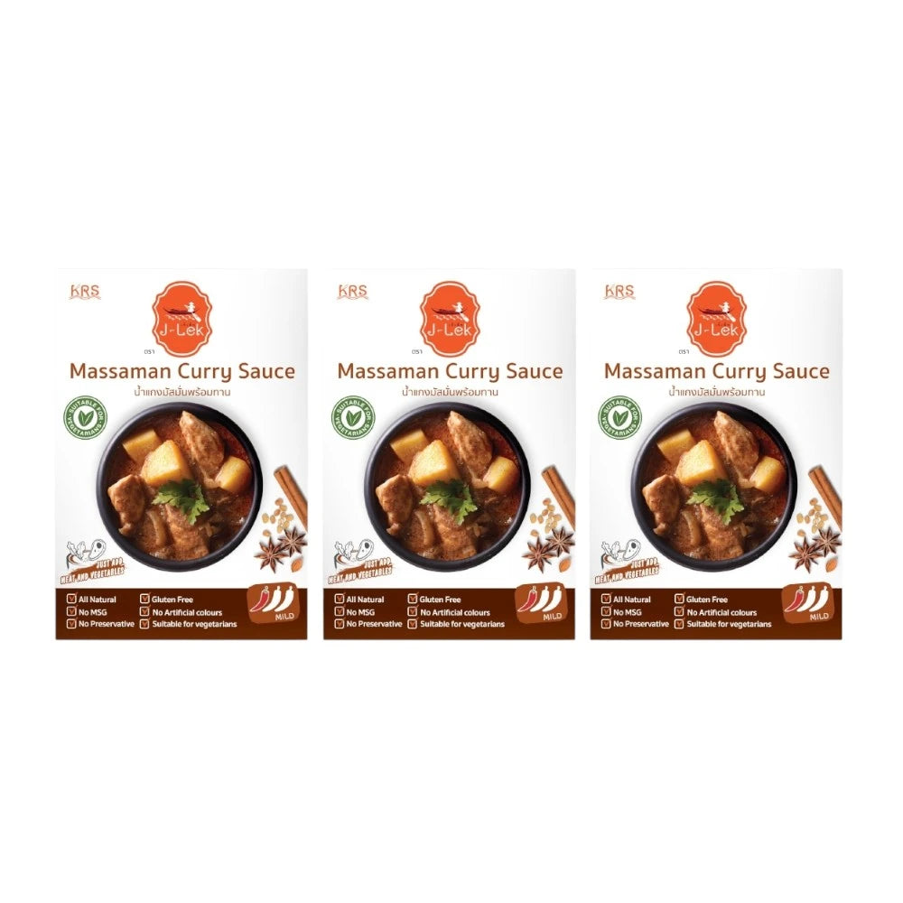 J-LEK Jae Lek Ready-to-eat Massaman Curry Paste Pack Of 3