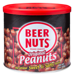 Beer Nuts Original Peanuts in a bowl, showcasing crunchy confectionery snack with salted peanuts from the Beer Nuts brand.