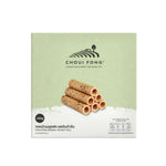 Choui Fong Original Coconut Roll snack, light and crispy confectionery with coconut flavor, shown in a close-up image.