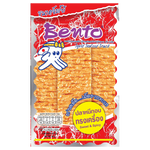 Bento Squid Snack Sweet & Spicy confectionery snack in a colorful package with a squid illustration and flavor description.