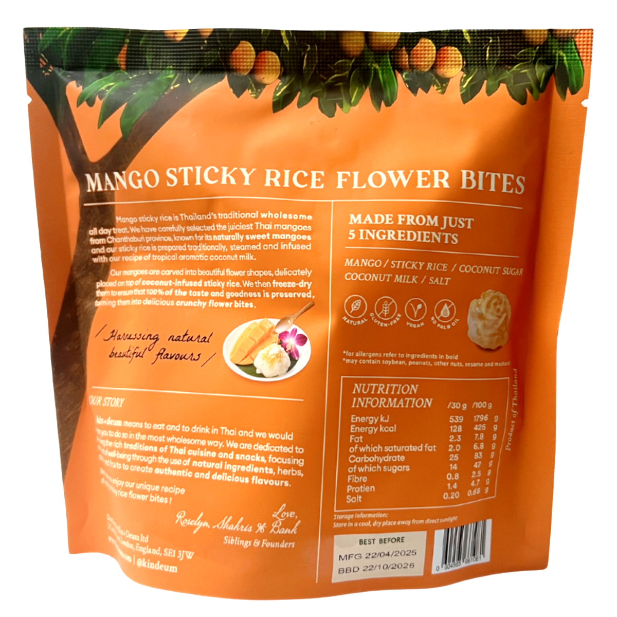 Kin Deum Thai Mango Sticky Rice Flower Bites