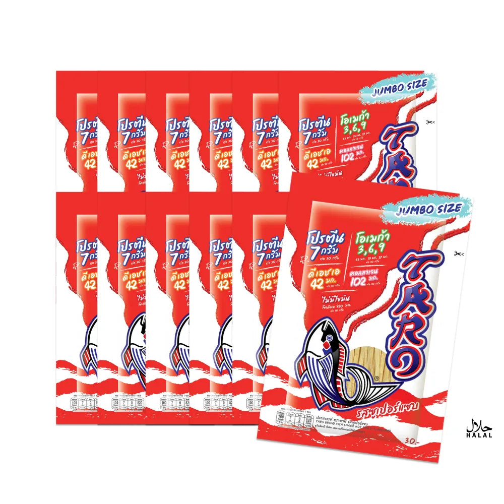 TARO FISH SNACK HOT CHILLI FLAVOURED . X 12 30g