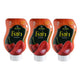 Roza Chili Sauce 250g bottle, three-pack, featuring vibrant red chili peppers and smooth sauce texture, ideal for spicy dishes