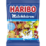 Haribo Milchbar confectionery snacks featuring soft milk-flavored chews in colorful packaging