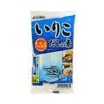 Shimaya Iriko Dashi No Moto Karyu 56g, Japanese dried fish stock powder for cooking, in a small green and white packaging.