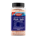 Babyboom Himalayan Pink Salt coarse grain in a clear jar, showing pink mineral crystals for cooking and seasoning.