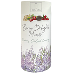 Nextfood Berry Delights in a clear container, showcasing a mix of vibrant fresh berries for healthy snacking.