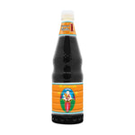 Deksomboon Black Soy Sauce D 1 bottle, dry grocery product with dark soy sauce in a clear plastic bottle, label visible