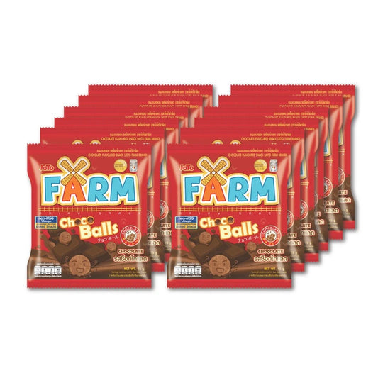 JOTO FARM Chocolate Crispy Corn Snack 12g packet, showing crispy corn pieces coated with chocolate on a white background.