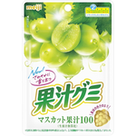 Meiji Juicygummy Muscat confectionery snacks featuring vibrant gummy candies with Muscat grape flavor and colorful packaging.