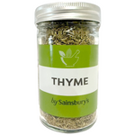 Fresh Sainsbury's thyme bunch, vibrant green herbs for cooking, in a clear plastic bag.