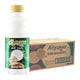 Coconut milk PET bottle from AMPAWA, 250ml, with 24-pack, showing a clear plastic bottle filled with creamy coconut milk.