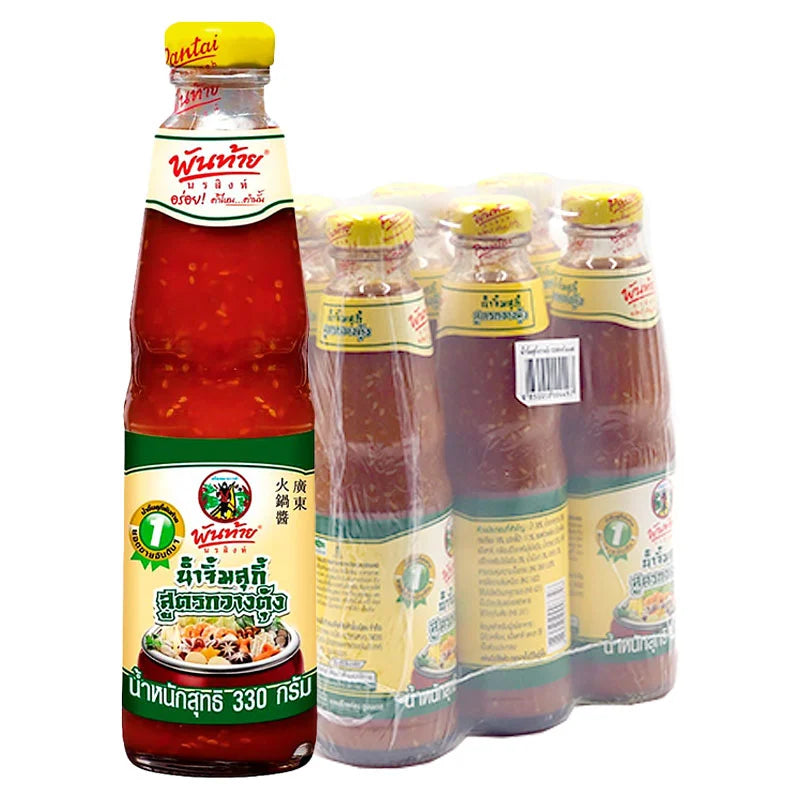 PANTAINORASINGH Sukiyaki Sauce 330g pack, showcasing six bottles of Japanese-style cooking sauce with a dark, savory appearance.